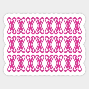 Flamingo Couple Heart Pattern X Pink Sticker